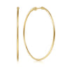 14K Yellow Gold 50mm Round Classic Hoop Earrings