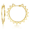 14K Yellow Gold 50mm Spike Classic Hoop Earrings