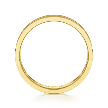 14K Yellow Gold 5mm - Men's Wedding Band in Horizontal Brush Finish