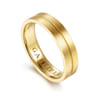 14K Yellow Gold 5mm - Men's Wedding Band in Horizontal Brush Finish