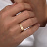 14K Yellow Gold 5mm - Men's Wedding Band in Horizontal Brush Finish