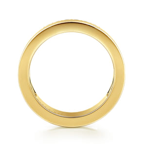 14K Yellow Gold 5mm Diamond Anniversary Cigar Band