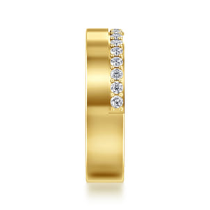 14K Yellow Gold 5mm Diamond Anniversary Cigar Band