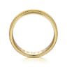 14K Yellow Gold 6mm - Beads Men's Wedding Band in Horizontal Brush Finish