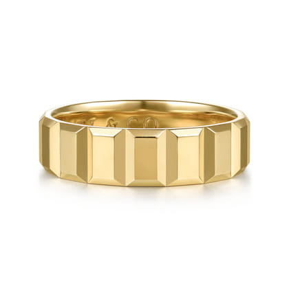 14K Yellow Gold 6mm - Men's Wedding Band in High Polish Finish