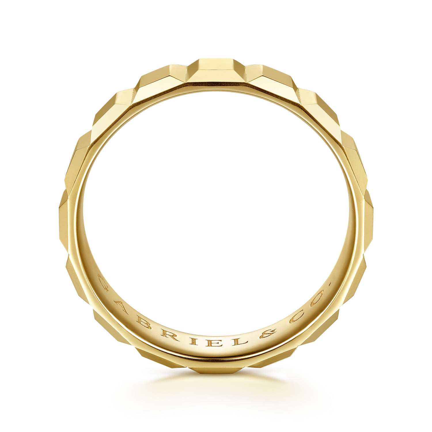 14K Yellow Gold 6mm - Men's Wedding Band in High Polish Finish - Shot 2