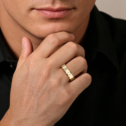 14K Yellow Gold 6mm - Men's Wedding Band in High Polish Finish