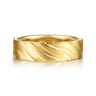 14K Yellow Gold 6mm - Men's Wedding Band in Sand Blast Finish