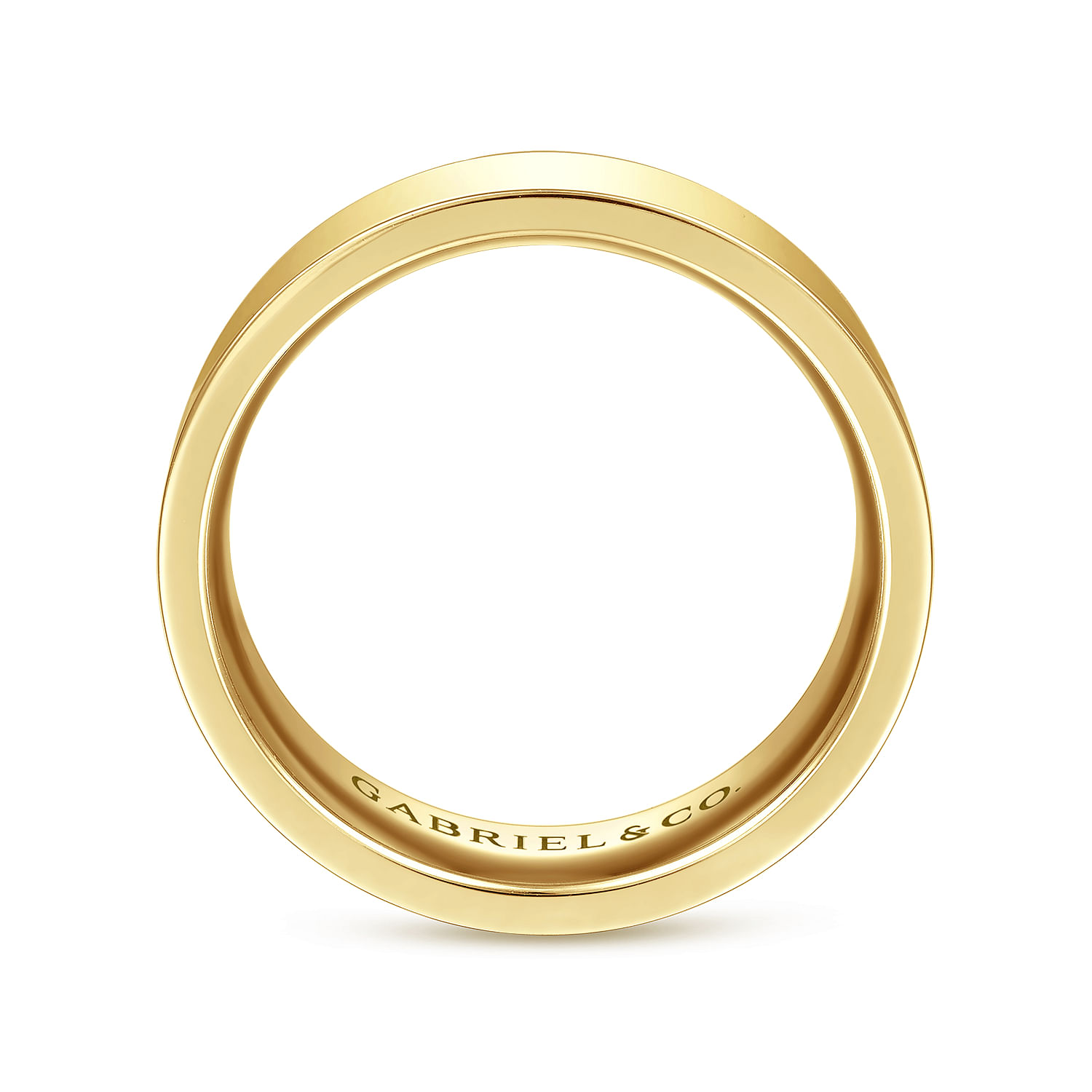 Straight Wedding Ring in 14k Yellow Gold with   at Gabriel & Co. - Shot 2