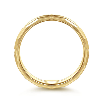 14K Yellow Gold 6mm Men's Ring Brush Finish in Satin Finish