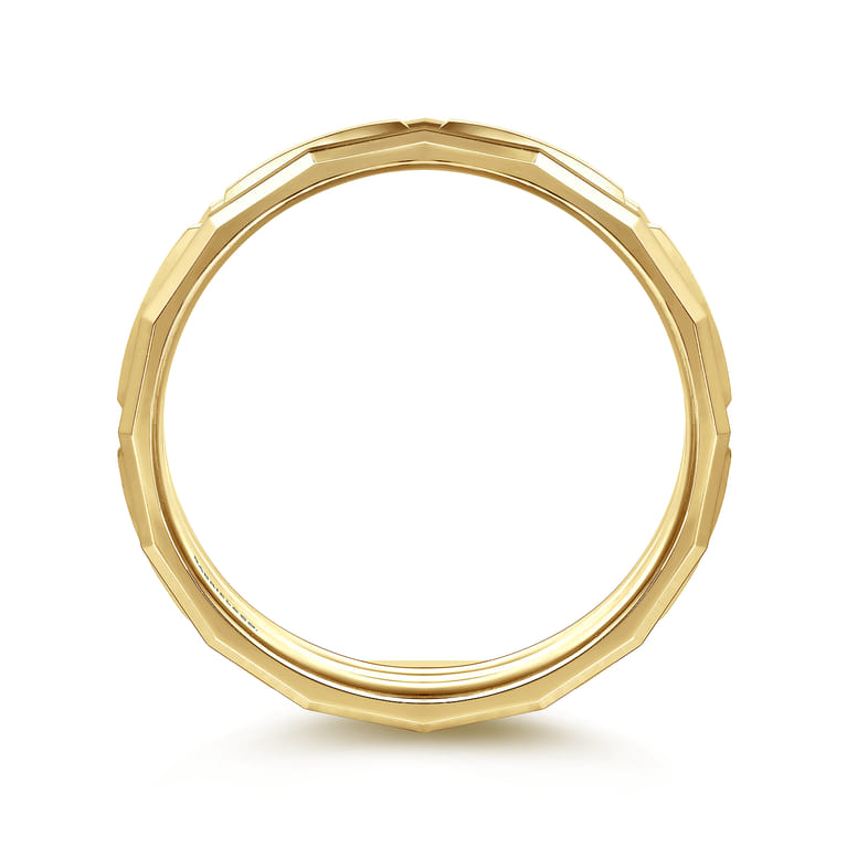 14K Yellow Gold 6mm Men's Ring Brush Finish in Satin Finish - Shot 2
