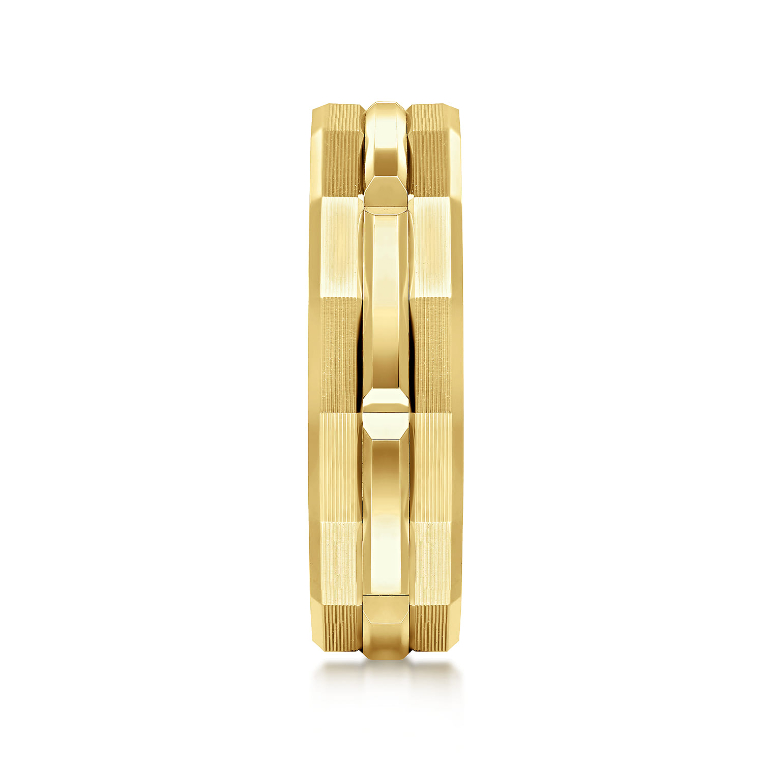 14K Yellow Gold 6mm Men's Ring Brush Finish in Satin Finish - Shot 4