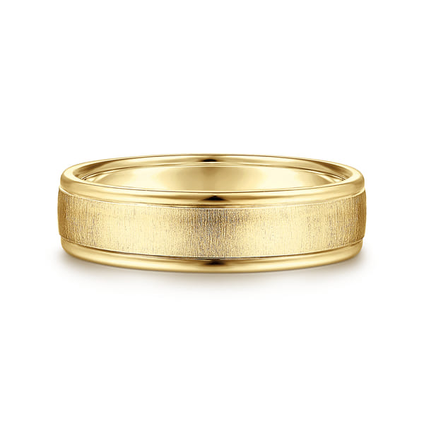 Yellow Gold Men's Wedding Band in Sandblast Finish