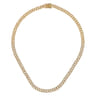 14K Yellow Gold 6mm Solid Cuban Link Chain Diamond Necklace - 2 ct