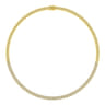 14K Yellow Gold 6mm Solid Cuban Link Chain Diamond Necklace - 2 ct