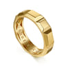 14K Yellow Gold 6mm Square Mens Ring in High Polished Finish