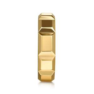 14K Yellow Gold 6mm Square Mens Ring in High Polished Finish