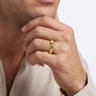 14K Yellow Gold 6mm Square Mens Ring in High Polished Finish