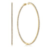 14K Yellow Gold 70mm Classic Diamond Hoop Earrings - 3.4 ct