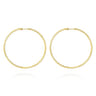 14K Yellow Gold 70mm Classic Diamond Hoop Earrings - 3.4 ct
