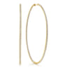 14K Yellow Gold 70mm Round Classic Diamond Hoop Earrings - 2.1 ct