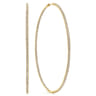 14K Yellow Gold 80mm Round Inside Out Diamond Hoop Earrings - 2.3 ct