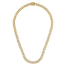14K Yellow Gold 8mm Solid Cuban Link Chain Diamond Necklace - 3 ct