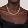 14K Yellow Gold 8mm Solid Cuban Link Chain Diamond Necklace - 3 ct