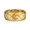 14K Yellow Gold 8mm Square Mens Ring in High Polished Finish