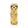 14K Yellow Gold 8mm Square Mens Ring in High Polished Finish