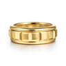 14K Yellow Gold 8mm Square Rotating Mens Ring in High Polished Finish