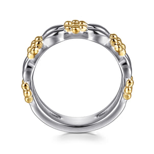 14K Yellow Gold  925 Sterling Silver Bujukan Easy Stackable Ring