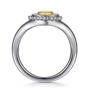 14K Yellow Gold  925 Sterling Silver Bujukan Heart Medallion Ladies Ring