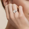 14K Yellow Gold  925 Sterling Silver Bujukan Heart Medallion Ladies Ring
