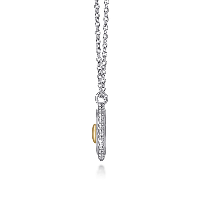 14K Yellow Gold  925 Sterling Silver Bujukan Heart Medallion Pendant Necklace - Shot 4