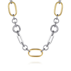 14K-Yellow-Gold--925-Sterling-Silver-Bujukan-Link-Chain-Necklace1