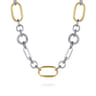 14K Yellow Gold  925 Sterling Silver Bujukan Link Chain Necklace