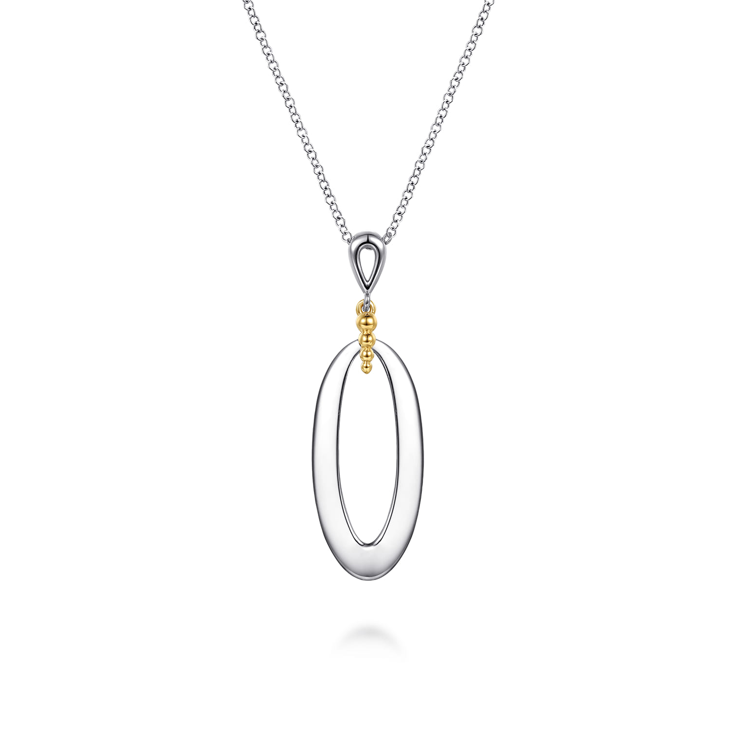 14K Yellow Gold  925 Sterling Silver Bujukan Pendant Drop Necklace - Shot 1