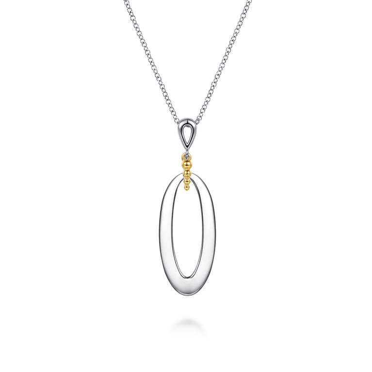 14K Yellow Gold  925 Sterling Silver Bujukan Pendant Drop Necklace - Shot 1
