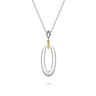 14K Yellow Gold  925 Sterling Silver Bujukan Pendant Drop Necklace