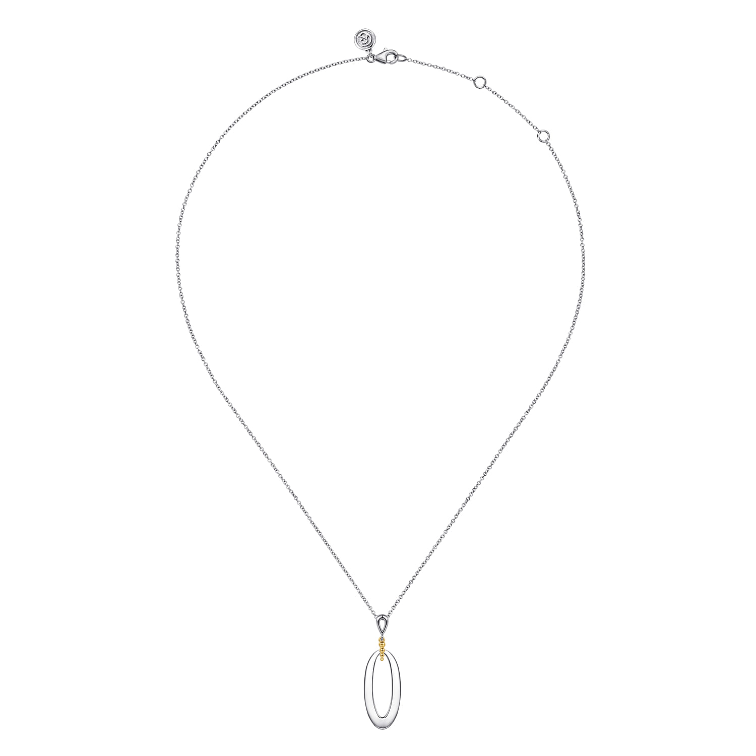 14K Yellow Gold  925 Sterling Silver Bujukan Pendant Drop Necklace - Shot 2