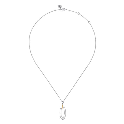 14K Yellow Gold  925 Sterling Silver Bujukan Pendant Drop Necklace