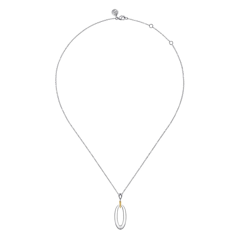 14K Yellow Gold  925 Sterling Silver Bujukan Pendant Drop Necklace - Shot 2