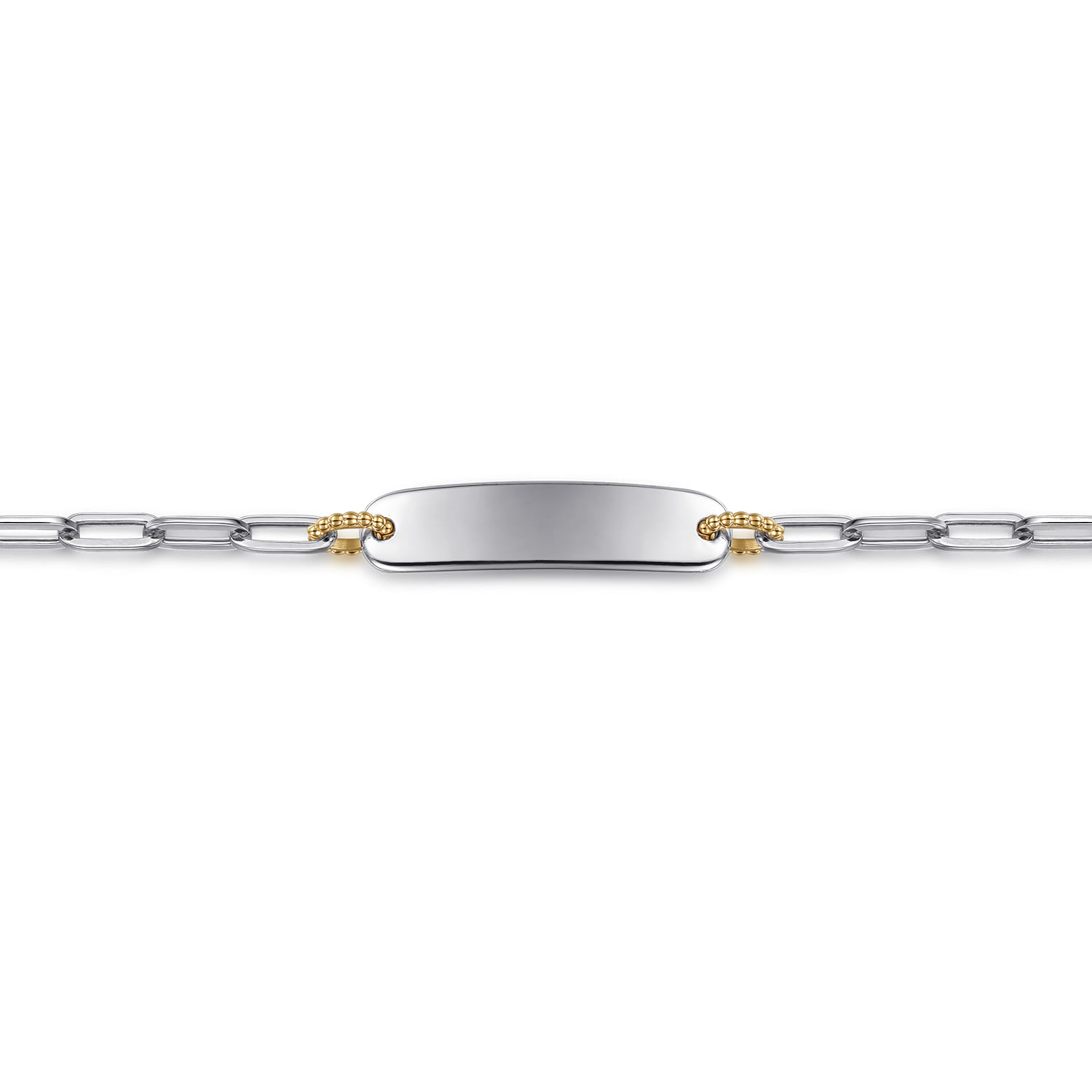 14K Yellow Gold  925 Sterling Silver Bujukan Personalize Bar Link Chain Bracelet - Shot 2
