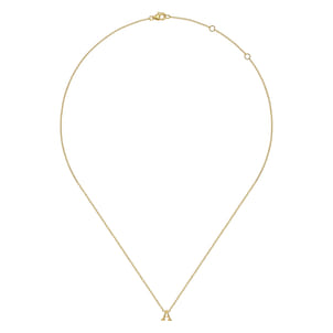 14K Yellow Gold A Initial Necklace