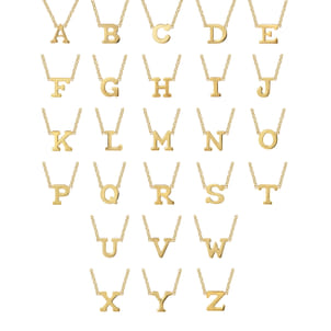 14K Yellow Gold A Initial Necklace