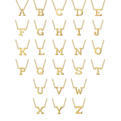 14K Yellow Gold A Initial Necklace