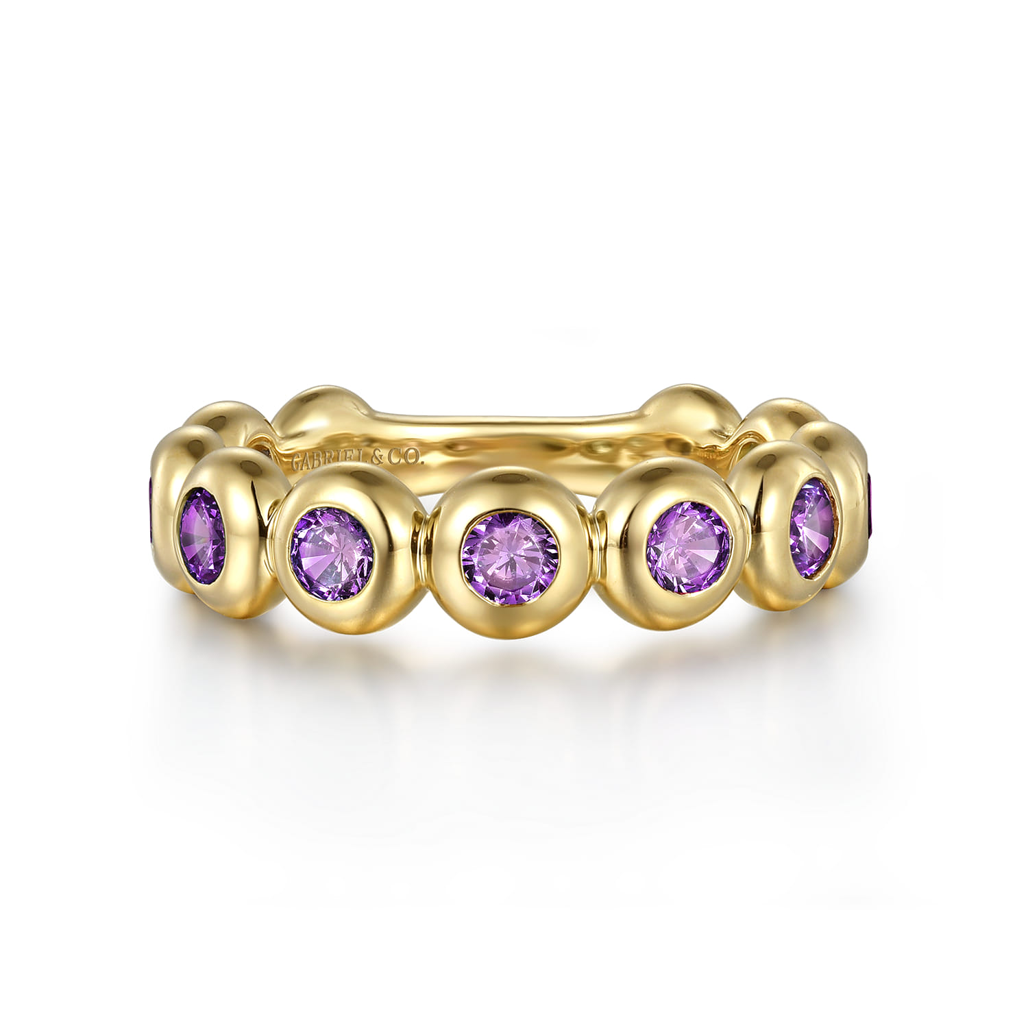 14K Yellow Gold AM - Amethyst Ladies Ring - Shot 1