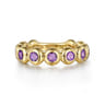 14K Yellow Gold AM - Amethyst Ladies Ring