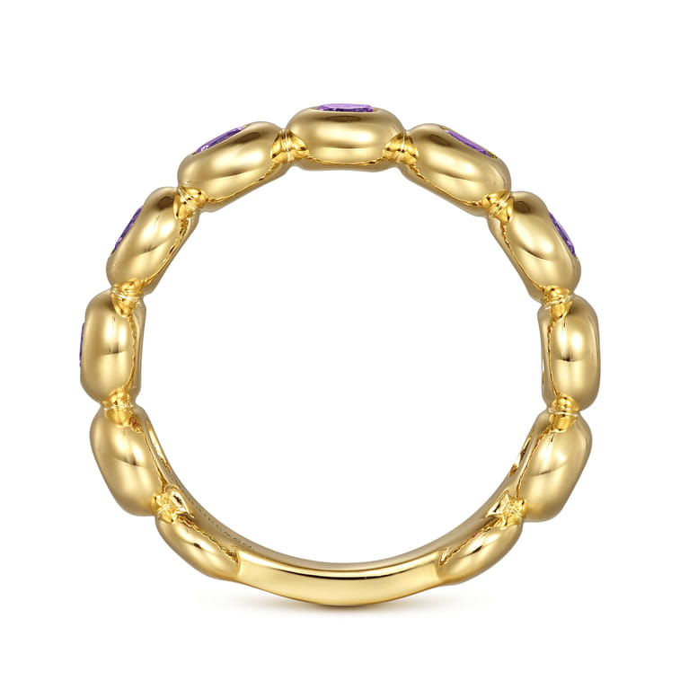 14K Yellow Gold AM - Amethyst Ladies Ring - Shot 2